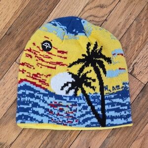 Celtek Yellow and Blue Palm Tree Beanie